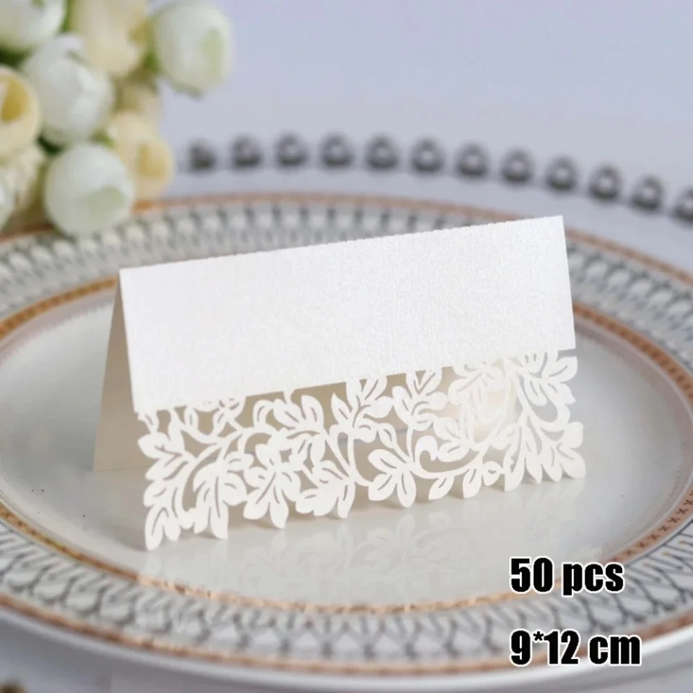 Laser Cut Lace Pattern Table Name Card Party Wedding Decor Party Table Seat Card